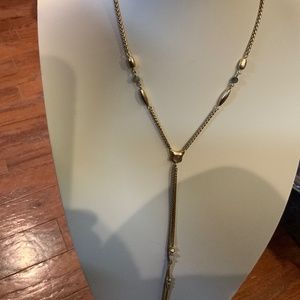 Beautiful  Chico’s Lariat Necklace with Encouragement tags STRENGTH HOPE P0005
